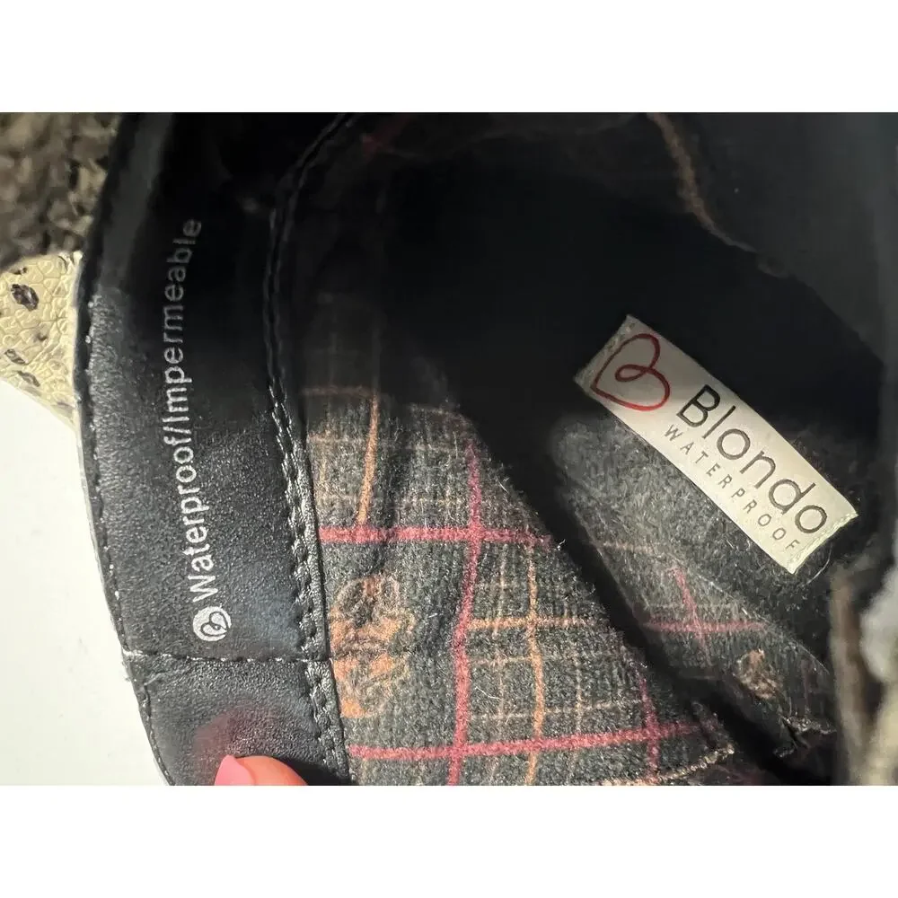 Blondo Elvina Waterproof Faux Snakeskin Booties 7